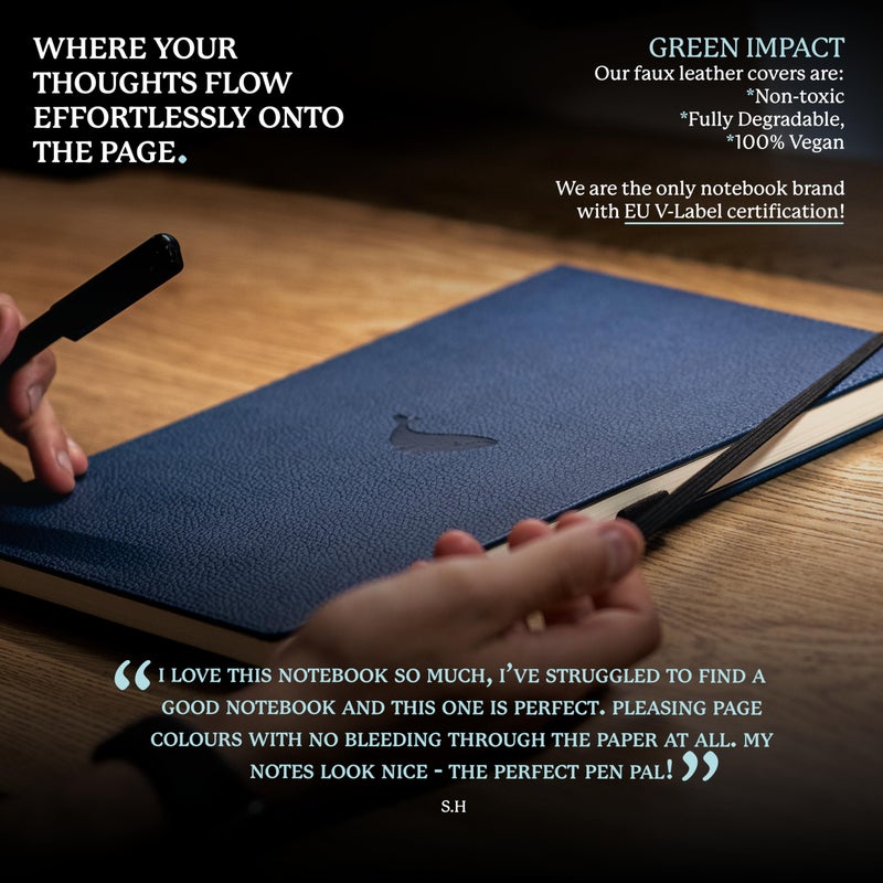 Dingbats* Notebooks Dingbats* - Wildlife Dotted Extra Large A4 Notebook - PU Leather Hardcover Journal for Work, Writing - Pocket, Elastic Closure, Pen Holder, Bookmark - Image 4